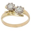18ct Yellow Gold 0.30ct Brilliant Cut Diamond Two Stone Ring