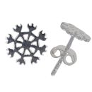 Silver Snowflake Stud Earrings by Icesia