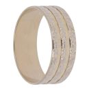 9ct Yellow Gold Patterned Wedding Band 5.89mm