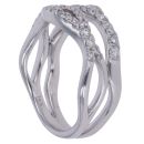 14ct White Gold 0.50ct Brilliant Cut Diamond Fancy Wave Ring