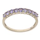 9ct Yellow Gold Tanzanite Half Eternity Ring