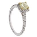18ct White Gold 1.10ct Yellow Princess Cut Diamond Cluster Ring