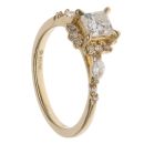 18ct Yellow Gold 0.66ct Princess Cut Diamond Cluster Ring