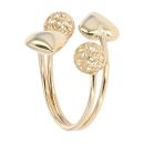 14ct Yellow Gold Heart And Ball Torque Ring