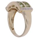 9ct Yellow Gold 0.04ct Diamond And Peridot Cluster Ring