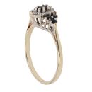 9ct Yellow Gold 0.15ct Diamond and Sapphire Cluster Ring