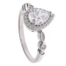 Silver Cubic Zirconia Pear Cluster Ring By Icesia