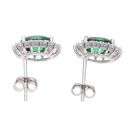 Silver Cubic Zirconia Green Cluster Earrings by Icesia