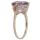 9ct Yellow Gold Cubic Zirconia and Amethyst Solitaire Ring