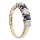 9ct Yellow Gold Cubic Zirconia and Sapphire Fancy Ring