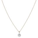 9ct Yellow Gold Cubic Zirconia Cluster Pendant and Chain 18"