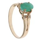 9ct Yellow Gold 0.05ct Diamond and Emerald Ring