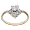 9ct Yellow Gold Cubic Zirconia Wishbone Ring