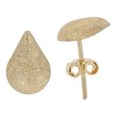 18ct Yellow Gold Hammered Pear Stud Earrings