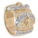 9ct Yellow Gold Cubic Zirconia Double Buckle Ring