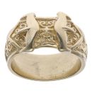 9ct Yellow Gold Patterned Buckle Ring