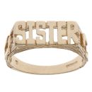 9ct Yellow Gold Patterned Sister Ring