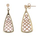 9ct Yellow and Rose Gold Celtic Lady Guinevere Clogau Drop Earrings