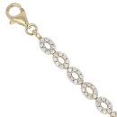 14ct Yellow Gold Cubic Zirconia Fancy Bracelet 7.5"