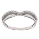 9ct White Gold 0.20ct Brilliant Cut Diamond Wishbone Ring