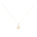 9ct Yellow, White And Rose Gold Loop Flower Pendant And Chain 18"