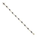 9ct Yellow Gold 0.05ct Diamond And Sapphire Bracelet 7"