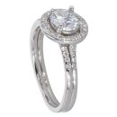 Silver Cubic Zirconia Halo Ring by Icesia