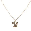 9ct Yellow Gold No 1 Dad Pendant and Belcher Chain 16"