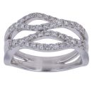 14ct White Gold 0.50ct Brilliant Cut Diamond Fancy Wave Ring