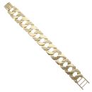 9ct Yellow Gold Patterned and Plain Curb Bracelet 9"
