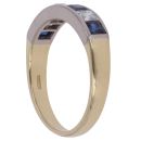 18ct Yellow Gold 0.50ct French Cut Diamond and Sapphire Ring