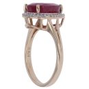 9ct Yellow Gold Ruby and Cubic Zirconia Cluster Ring