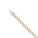 14ct Yellow Gold Monaco Classic Pave Lock Curb Bracelet 6.5"