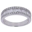 18ct White Gold 1.25ct Brilliant and Baguette Cut Diamond Fancy Ring