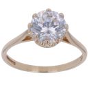 9ct Yellow Gold Cubic Zirconia Single Stone Ring