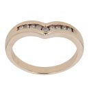 9ct Yellow Gold 0.15ct Diamond Wishbone Ring