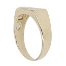 9ct Yellow and White Gold 0.05ct Diamond Signet Ring