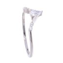 Silver Cubic Zirconia Wishbone Ring by Icesia
