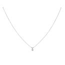9ct White Gold 0.10ct Diamond Solitaire Pendant and Chain 18"