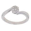 9ct White Gold 0.15ct Brilliant Cut Diamond Cluster Ring