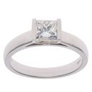 18ct White Gold 0.75ct Princess Cut Diamond Solitaire Ring
