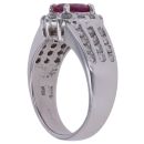 14ct White Gold 0.80ct Brilliant Cut Diamond and Ruby Cluster Ring