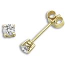 18ct Yellow Gold 0.35ct Diamond Clawset Earrings