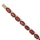 9ct Yellow Gold Garnet Bracelet 7"