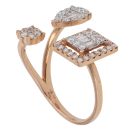 18ct Rose Gold 0.64ct Baguette And Brilliant Cut Diamond Cluster Ring