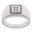 18ct White Gold 0.50ct Diamond Signet Ring