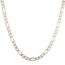 9ct Yellow and White Gold Diamond Cut Figaro Chain 18"