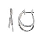 Silver Cubic Zirconia Duo Hoop Earrings by Icesia