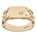 9ct Yellow Gold 0.01ct Diamond Celtic Signet Ring