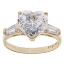 9ct Yellow Gold Cubic Zirconia Heart Ring